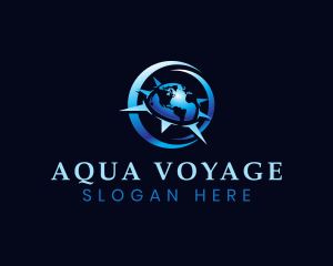 Globe Compass Navigation Voyage logo design