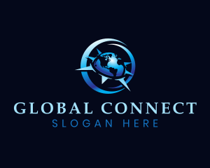 Globe Compass Navigation Voyage logo design