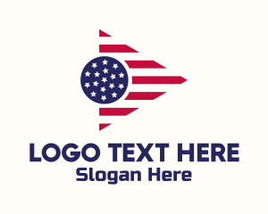 Play - US Flag Triangle logo design