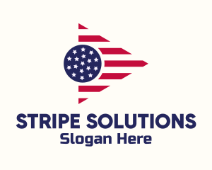 US Flag Triangle logo design