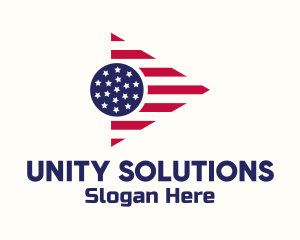 US Flag Triangle logo design