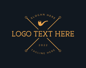 Text - Hipster Fashion Smoking Pipe logo design