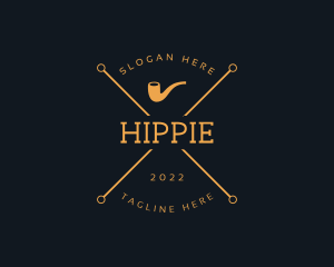 Hipster Fashion Smoking Pipe logo design