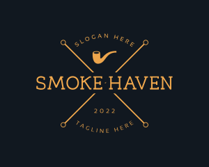 Hipster Fashion Smoking Pipe logo design