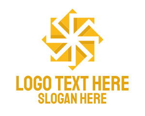 Fan - Yellow Solar Flower logo design