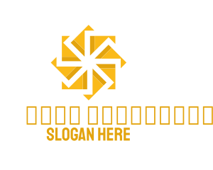 Yellow Solar Flower logo design