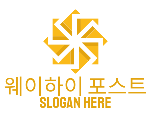 Yellow Solar Flower logo design