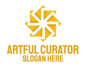 Yellow Solar Flower logo design