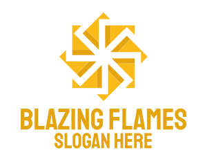 Yellow Solar Flower logo design