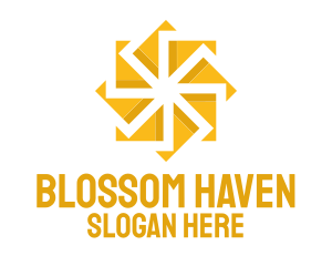 Flower - Yellow Solar Flower logo design