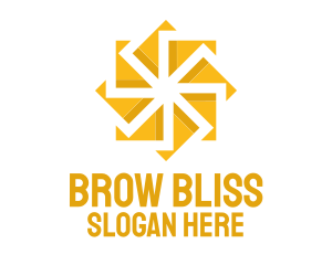 Yellow Solar Flower logo design