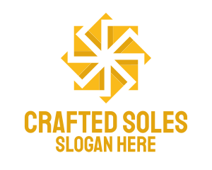 Yellow Solar Flower logo design