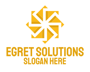 Yellow Solar Flower logo design