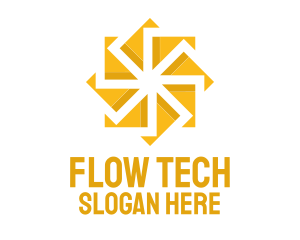 Yellow Solar Flower logo design