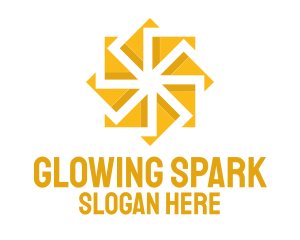 Yellow Solar Flower logo design