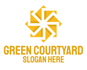 Yellow Solar Flower logo design