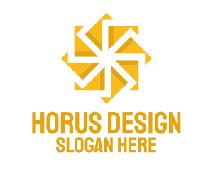 Yellow Solar Flower logo design