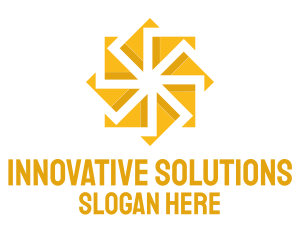 Yellow Solar Flower logo design