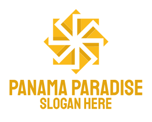 Yellow Solar Flower logo design