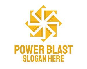 Yellow Solar Flower logo design