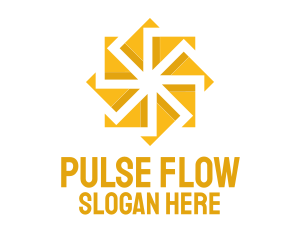 Yellow Solar Flower logo design