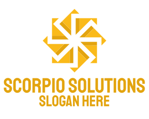 Yellow Solar Flower logo design