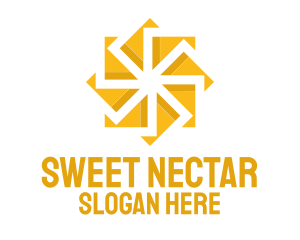 Yellow Solar Flower logo design