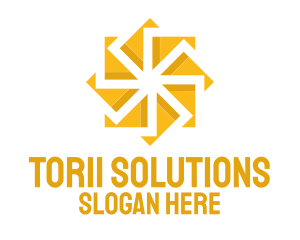 Yellow Solar Flower logo design