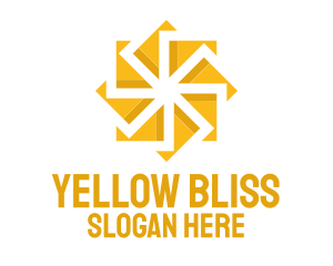 Yellow Solar Flower logo design