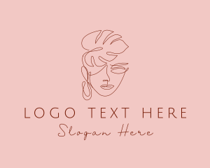 Glamorous - Beauty Leaf Woman logo design