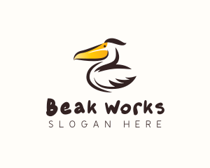 Pelican Bird Beak logo design