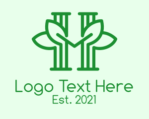 Symmetrical - Green Leaf Herbal logo design