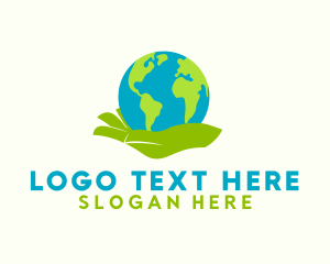 World - Earth Care Hand logo design