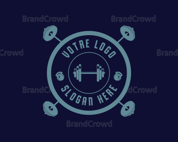 Fitness Weightlifting Badge Logo