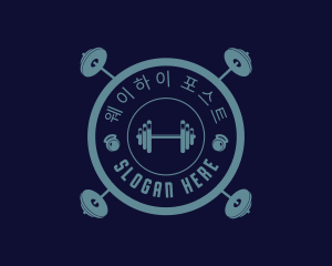 Fitness Weightlifting Badge logo design