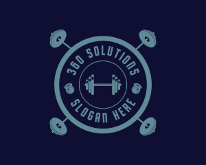 Fitness Weightlifting Badge logo design