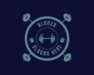 Fitness Weightlifting Badge logo design