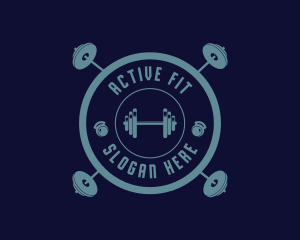 Fit - Fitness Weightlifting Badge logo design