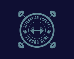 Fitness Weightlifting Badge logo design