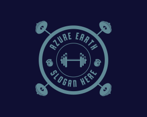 Fitness Weightlifting Badge logo design