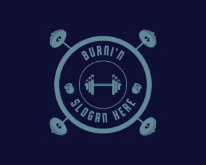 Fitness Weightlifting Badge logo design