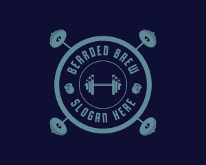 Fitness Weightlifting Badge logo design