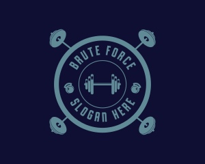 Fitness Weightlifting Badge logo design