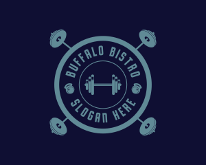 Fitness Weightlifting Badge logo design