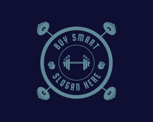 Fitness Weightlifting Badge logo design