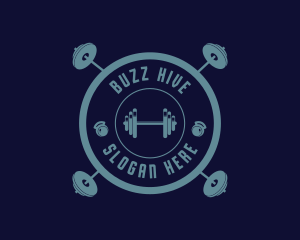 Fitness Weightlifting Badge logo design