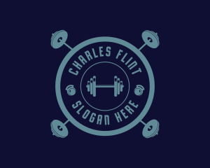 Power Lifter - Fitness Weightlifting Badge logo design