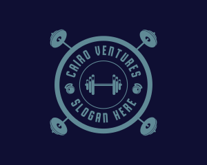 Fitness Weightlifting Badge logo design