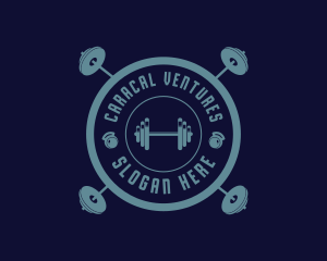 Fitness Weightlifting Badge logo design