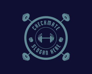 Fitness Weightlifting Badge logo design